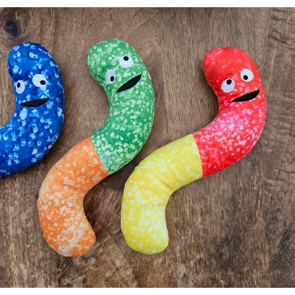 Trolli Sour Brite Crawlers Throw Pillow W/ Mini Plush Worm Pieces Inside